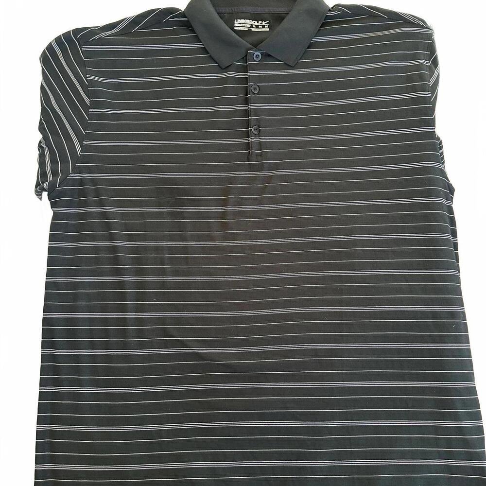Nike Golf Nike FITDRY Polo Shirt Short Sleeve Striped Design  - XL
